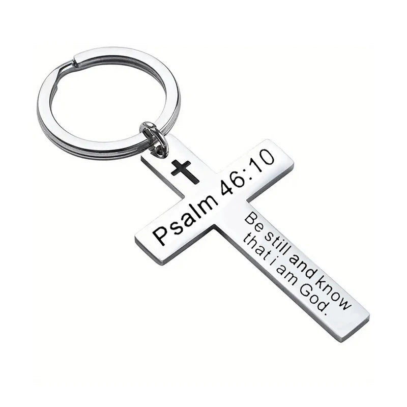 Christian Bible Verse Cross Keychain