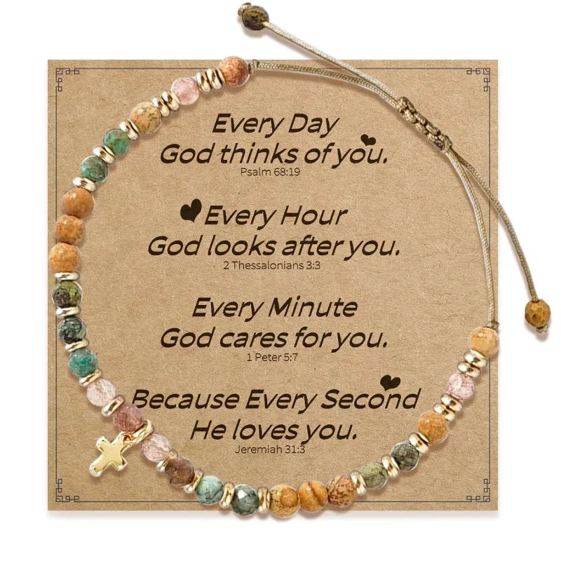 Natural Stone Cross Bracelet — A Reminder of God's Love