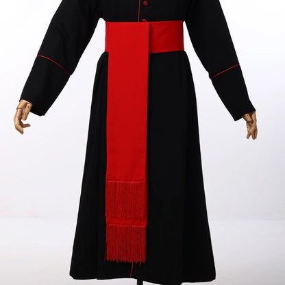 Men's Broadcloth Clergy Cassock Cincture Set – Wide Sash Waist Belt with Fringed Trim