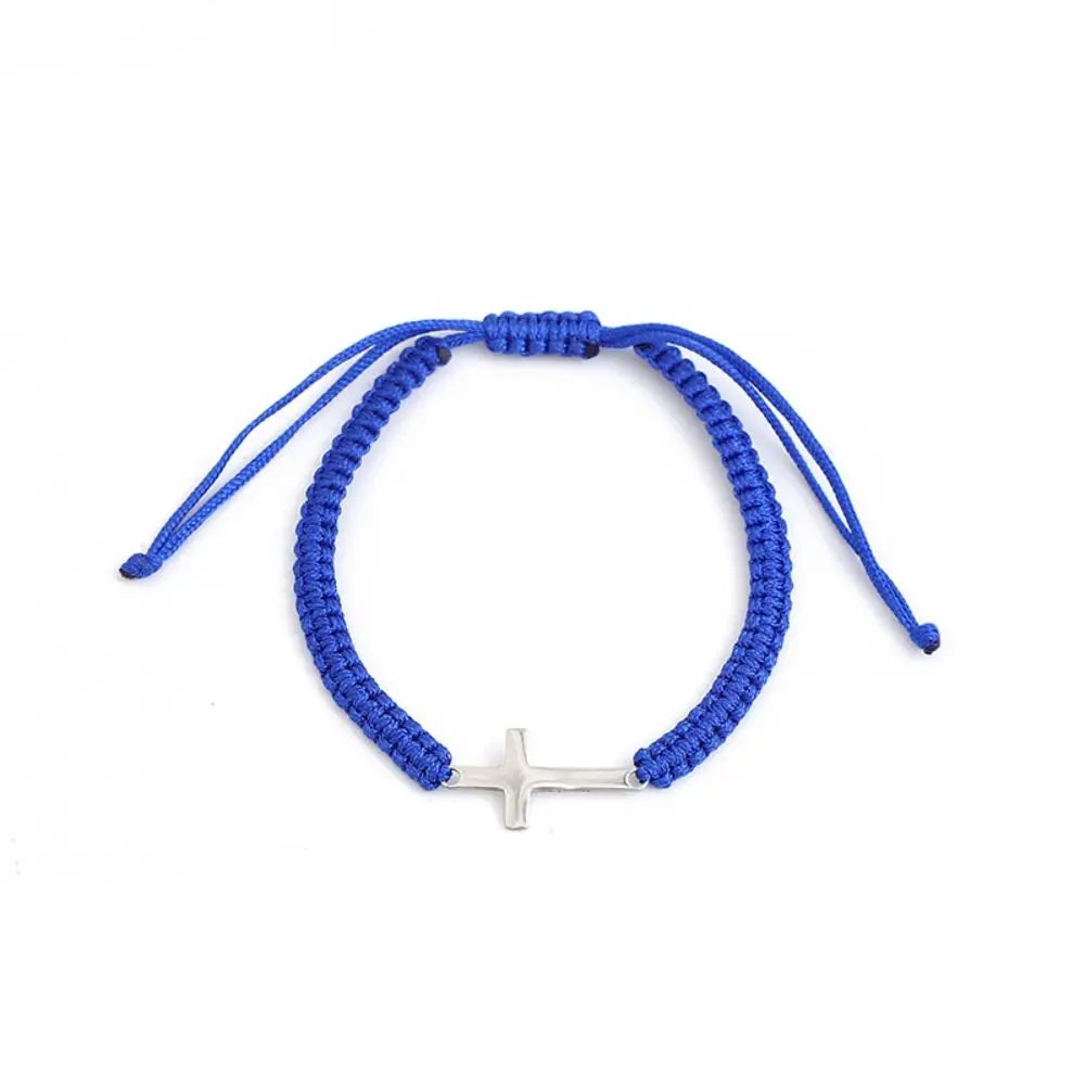 Braided Cross Charm Bracelet