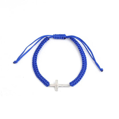 Braided Cross Charm Bracelet