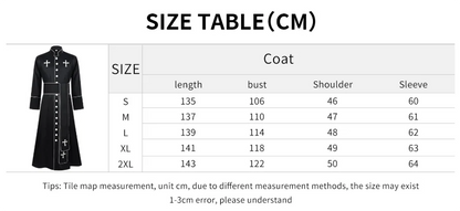 Gracynn Unisex Medieval Clergy Cassock Robe – Anime-Inspired Liturgical Set with Coat and Belt