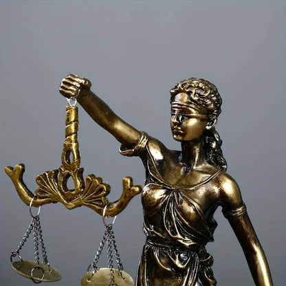 Lady Justice Statue — European Retro Bronze-Effect Decor