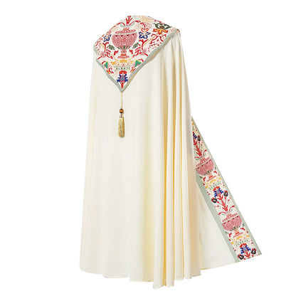 Unisex Medieval Liturgical Chasuble Cloak – Premium Printed Clergy Cope Vestment