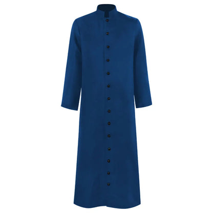 Men's Traditional Roman Catholic Clergy Cassock Robe – Minimalist Single-Breasted Vestment