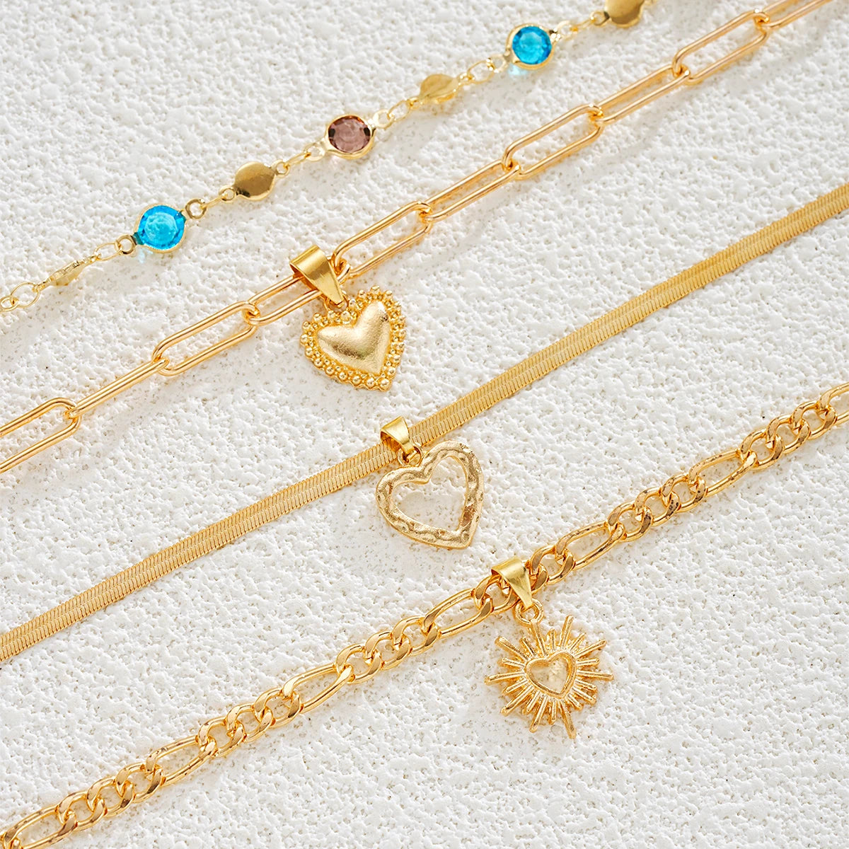 Layered Gold Necklace Set — 4-Piece Chain Collection