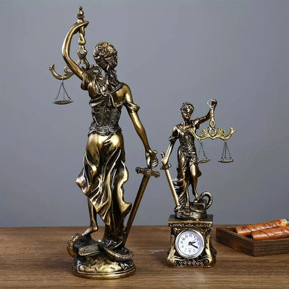 Lady Justice Statue — European Retro Bronze-Effect Decor