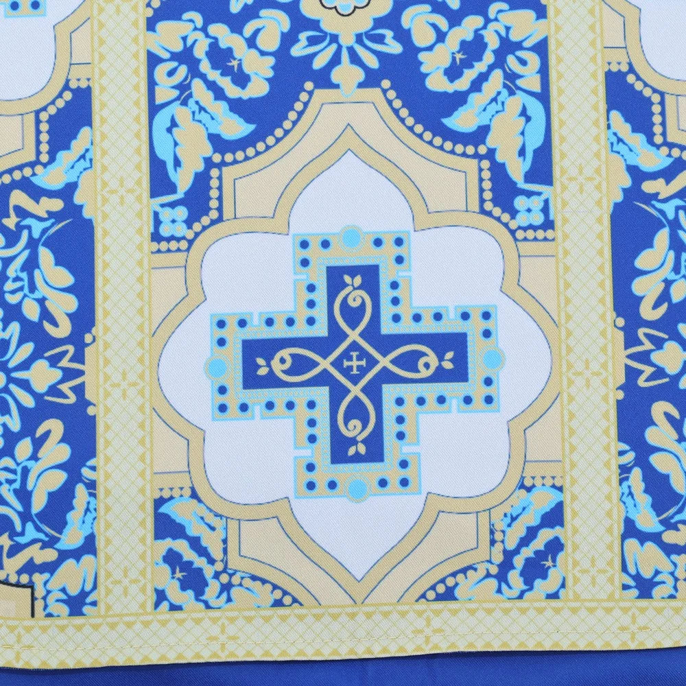 Men's Traditional Roman Catholic Chasuble Vestment – Printed Orphrey Mass Gown with Matching Stole