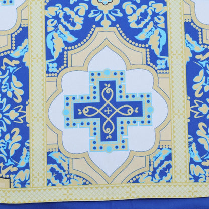 Men's Traditional Roman Catholic Chasuble Vestment – Printed Orphrey Mass Gown with Matching Stole