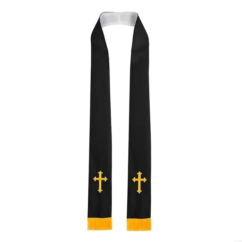 Adult Unisex Reversible Liturgical Clergy Stole – Premium Embroidered Cross Ministry Scarf