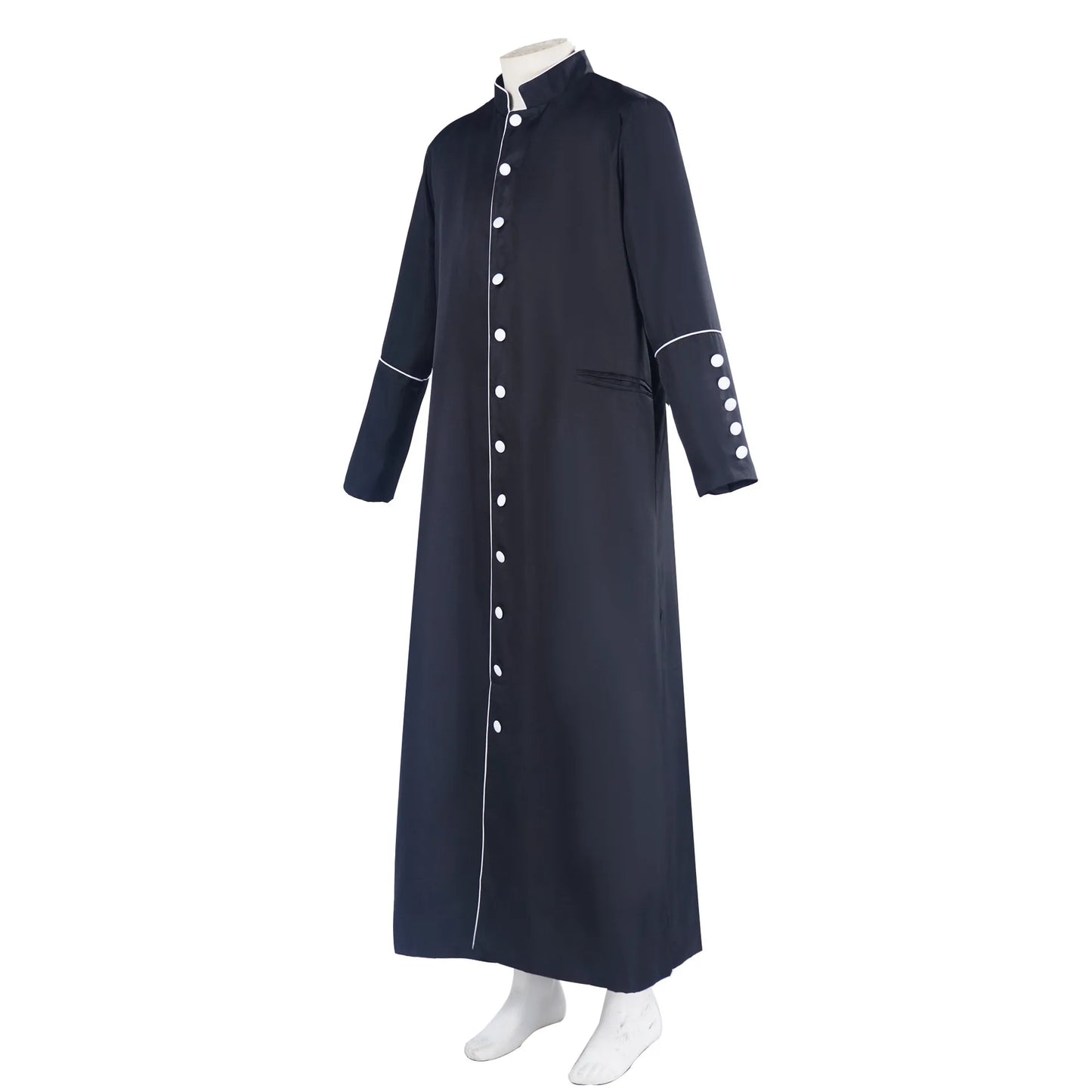 Adult Unisex Traditional Roman Catholic Clergy Cassock Robe – Single-Breasted Liturgical Vestment Gown