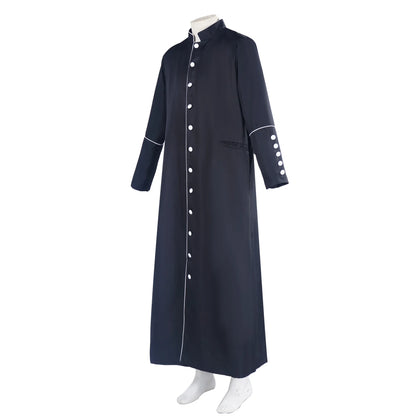 Adult Unisex Traditional Roman Catholic Clergy Cassock Robe – Single-Breasted Liturgical Vestment Gown