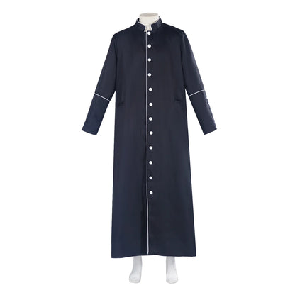 Adult Unisex Traditional Roman Catholic Clergy Cassock Robe – Single-Breasted Liturgical Vestment Gown