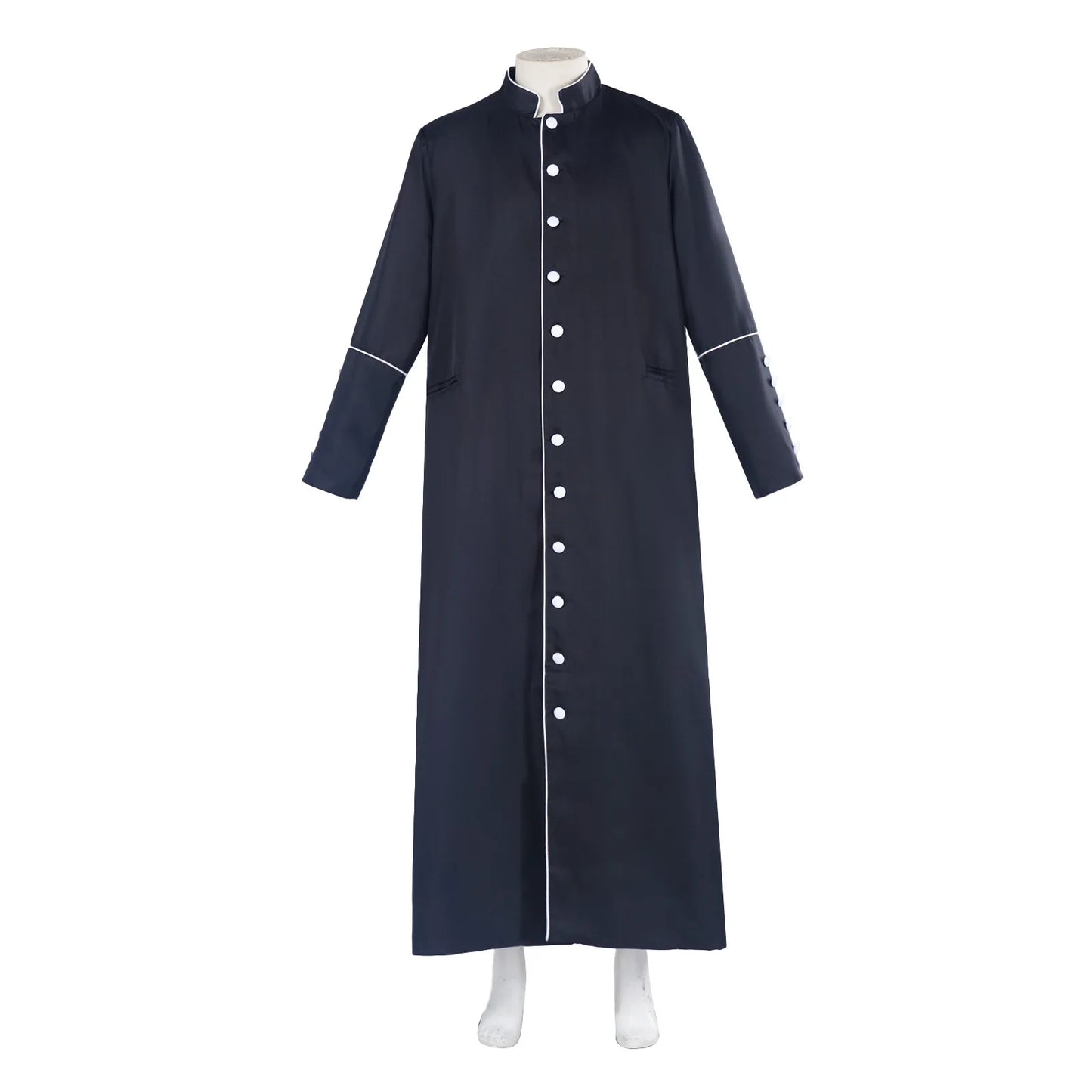 Adult Unisex Traditional Roman Catholic Clergy Cassock Robe – Single-Breasted Liturgical Vestment Gown