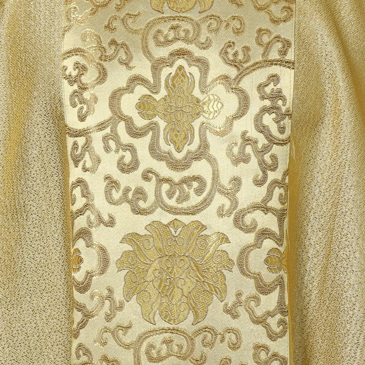 Premium Men's Gothic Chasuble Vestment Set – Metallic Jacquard Mass Gown with Cowl Neck and Fringed Stole