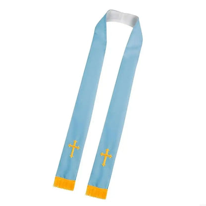 Adult Unisex Reversible Liturgical Clergy Stole – Premium Embroidered Cross Ministry Scarf