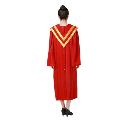 Premium Adult Unisex Church Choir Robe – Liturgical Gown Set with V-Neck Cross Stole