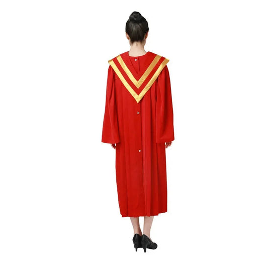 Premium Adult Unisex Church Choir Robe – Liturgical Gown Set with V-Neck Cross Stole