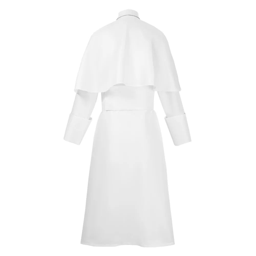 Men's Traditional Roman Catholic Clergy Cassock Robe Set – Complete Liturgical Vestment with Shoulder Cape, Cincture Belt, and Cross Pendant