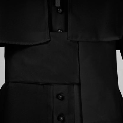 Men's Traditional Roman Catholic Clergy Cassock Robe Set – Complete Liturgical Vestment with Shoulder Cape, Cincture Belt, and Cross Pendant