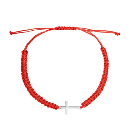 Braided Cross Charm Bracelet