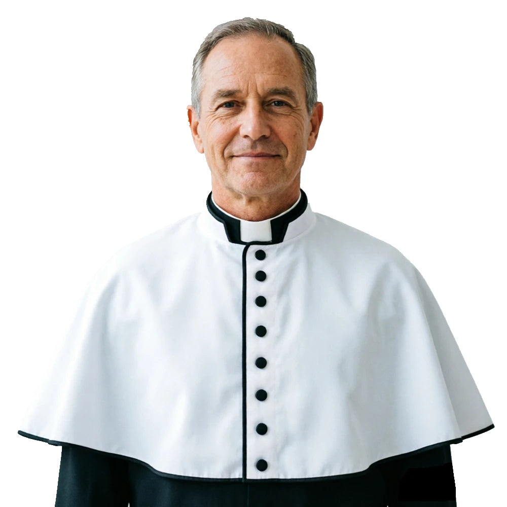Men's Traditional Clergy Shoulder Cape Pellegrina – Premium Liturgical Cassock Mozzetta Attachment