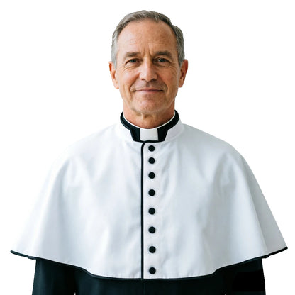 Men's Traditional Clergy Shoulder Cape Pellegrina – Premium Liturgical Cassock Mozzetta Attachment