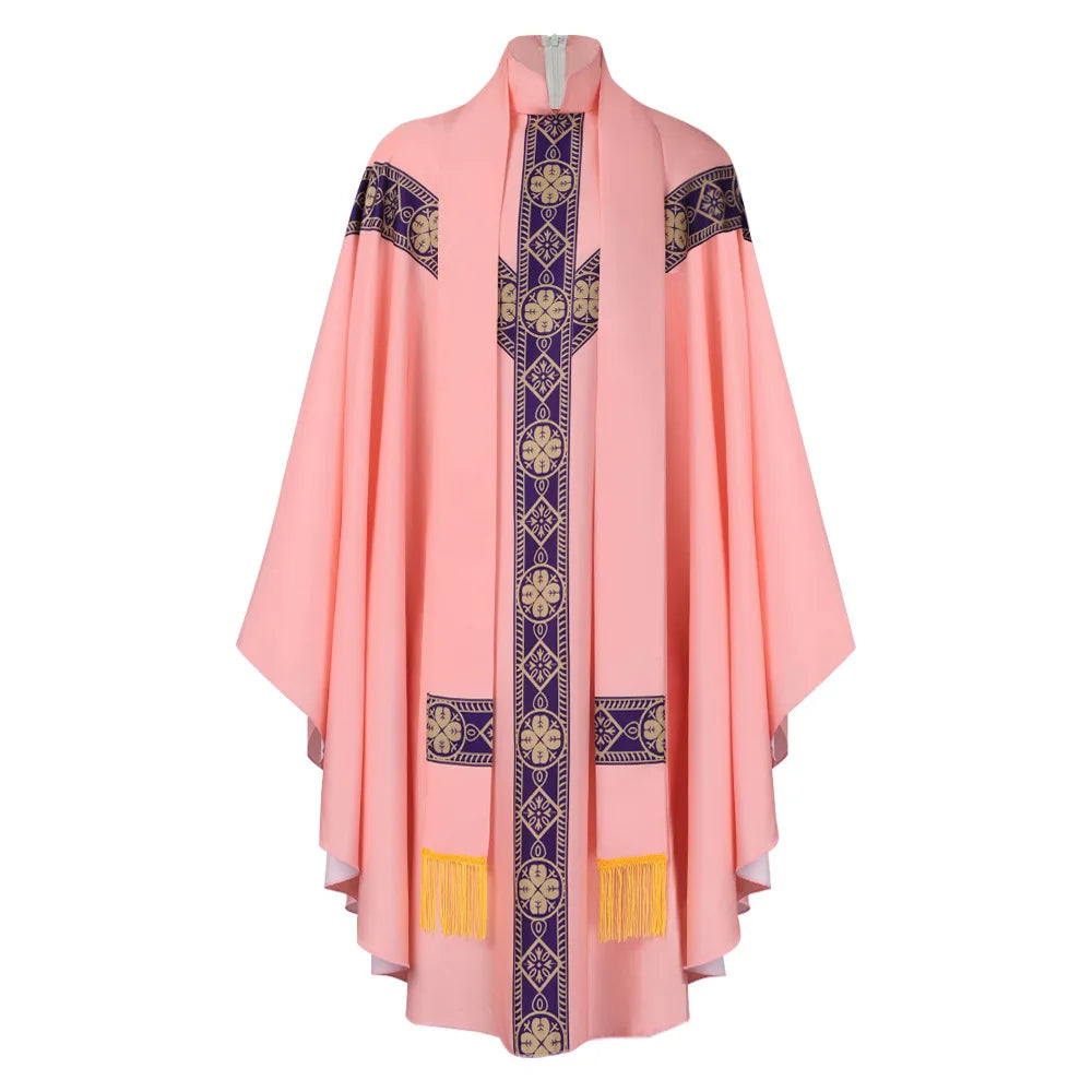 Adult Unisex Clergy Chasuble Vestment Set – Premium Liturgical Priest Gown with Stole and Cross Pendant
