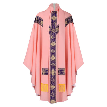 Adult Unisex Clergy Chasuble Vestment Set – Premium Liturgical Priest Gown with Stole and Cross Pendant