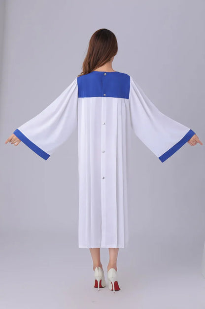 Premium Women's Church Choir Robe – Liturgical Embroidered Cross Gown for Poetry and Worship Classes