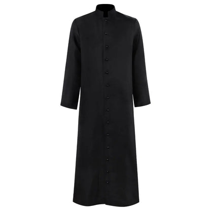 Men's Traditional Roman Catholic Clergy Cassock Robe – Minimalist Single-Breasted Vestment
