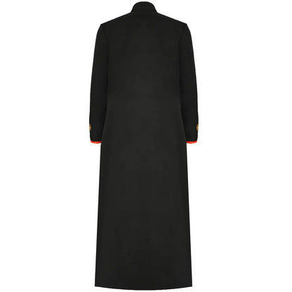 Men's Medieval Liturgical Cassock Cloak – Premium Embroidered Clergy Vestment Trench Coat