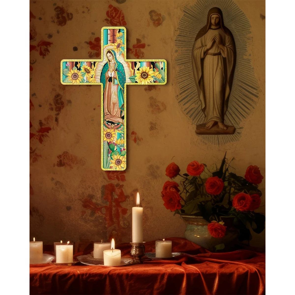 Our Lady of Guadalupe Wooden Cross