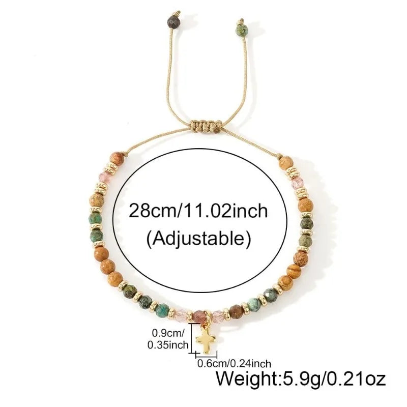 Natural Stone Cross Bracelet — A Reminder of God's Love