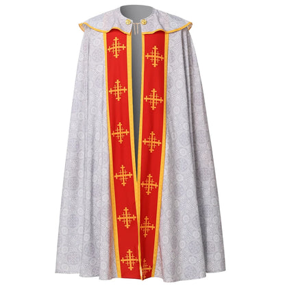 Ecoparty Unisex Medieval Clergy Chasuble Cope – Liturgical Church Vestment Cloak for Ceremonies