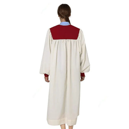 Premium Adult Liturgical Choir Robe Set – Classic Church Uniform with Contrast Yoke and Tied Tie