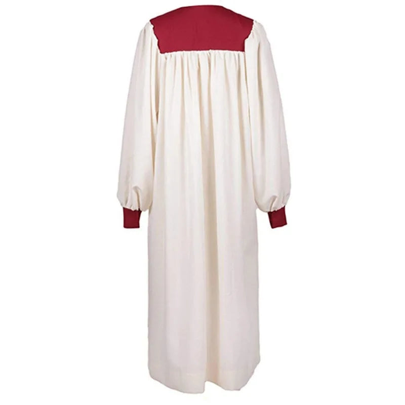 Premium Adult Liturgical Choir Robe Set – Classic Church Uniform with Contrast Yoke and Tied Tie