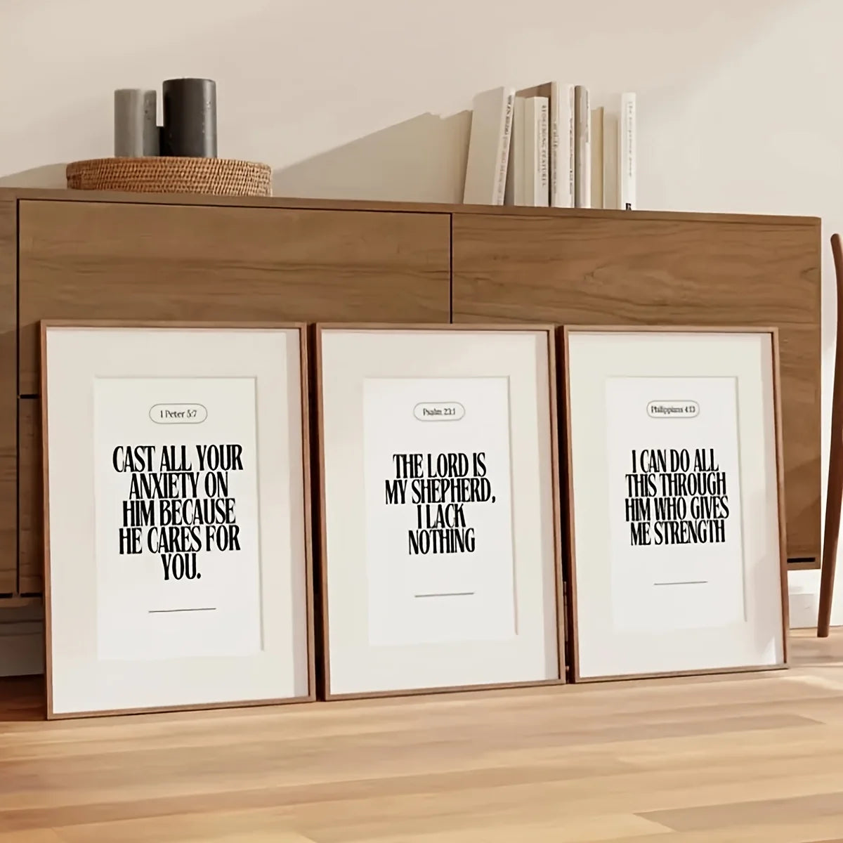 Set of 3 Inspirational Scripture Canvas Prints