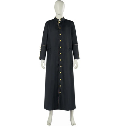 Adult Unisex Traditional Roman Catholic Clergy Cassock Robe – Single-Breasted Liturgical Vestment Gown