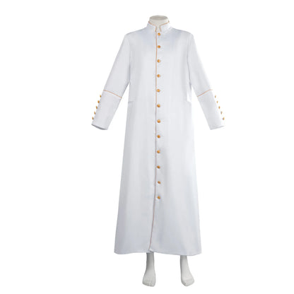 Adult Unisex Traditional Roman Catholic Clergy Cassock Robe – Single-Breasted Liturgical Vestment Gown