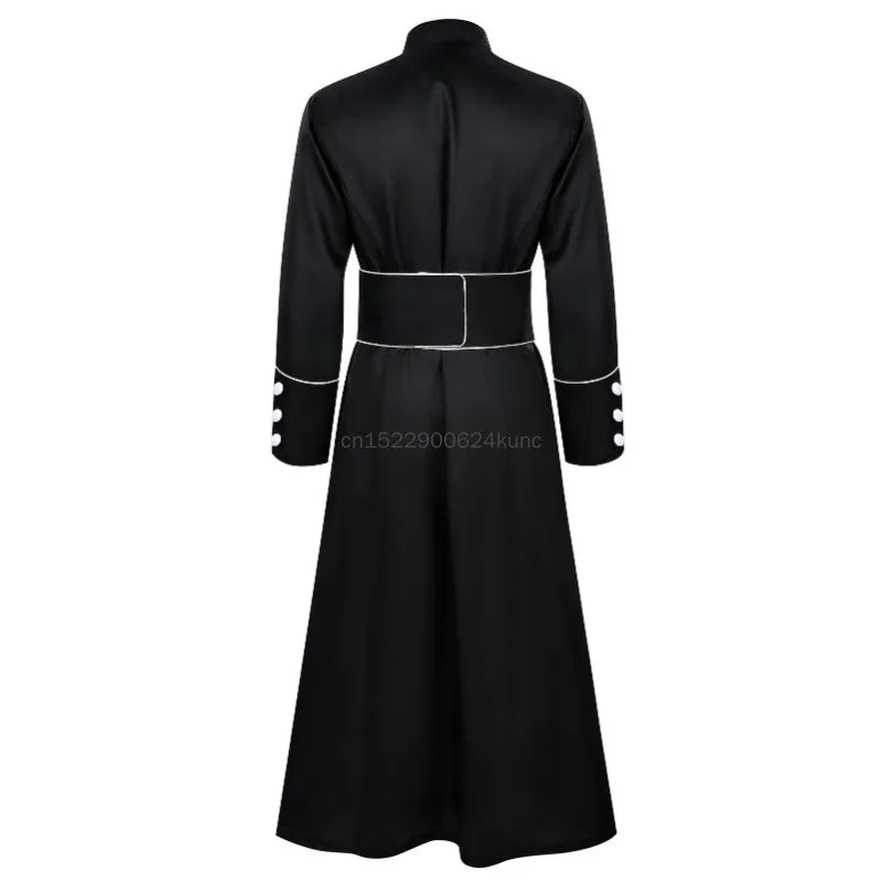 Gracynn Unisex Medieval Clergy Cassock Robe – Anime-Inspired Liturgical Set with Coat and Belt