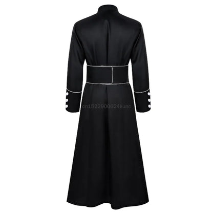 Gracynn Unisex Medieval Clergy Cassock Robe – Anime-Inspired Liturgical Set with Coat and Belt