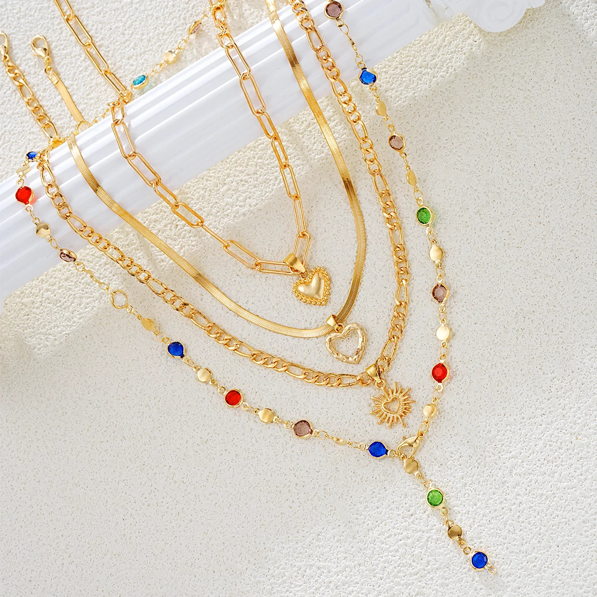 Layered Gold Necklace Set — 4-Piece Chain Collection