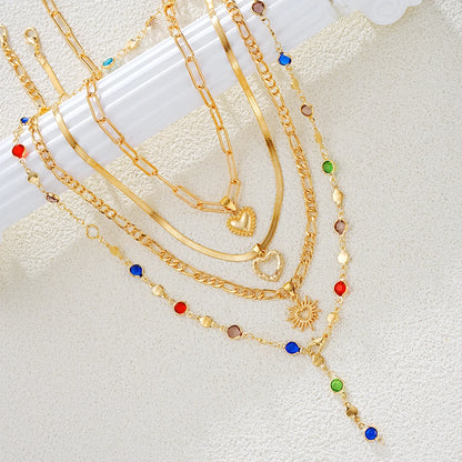 Layered Gold Necklace Set — 4-Piece Chain Collection