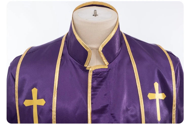 Adult Unisex Clergy Cassock Robe Set – Premium Liturgical Gown with Embroidered Cross Stoles