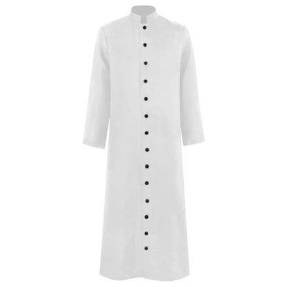 Men's Traditional Roman Catholic Clergy Cassock Robe – Minimalist Single-Breasted Vestment