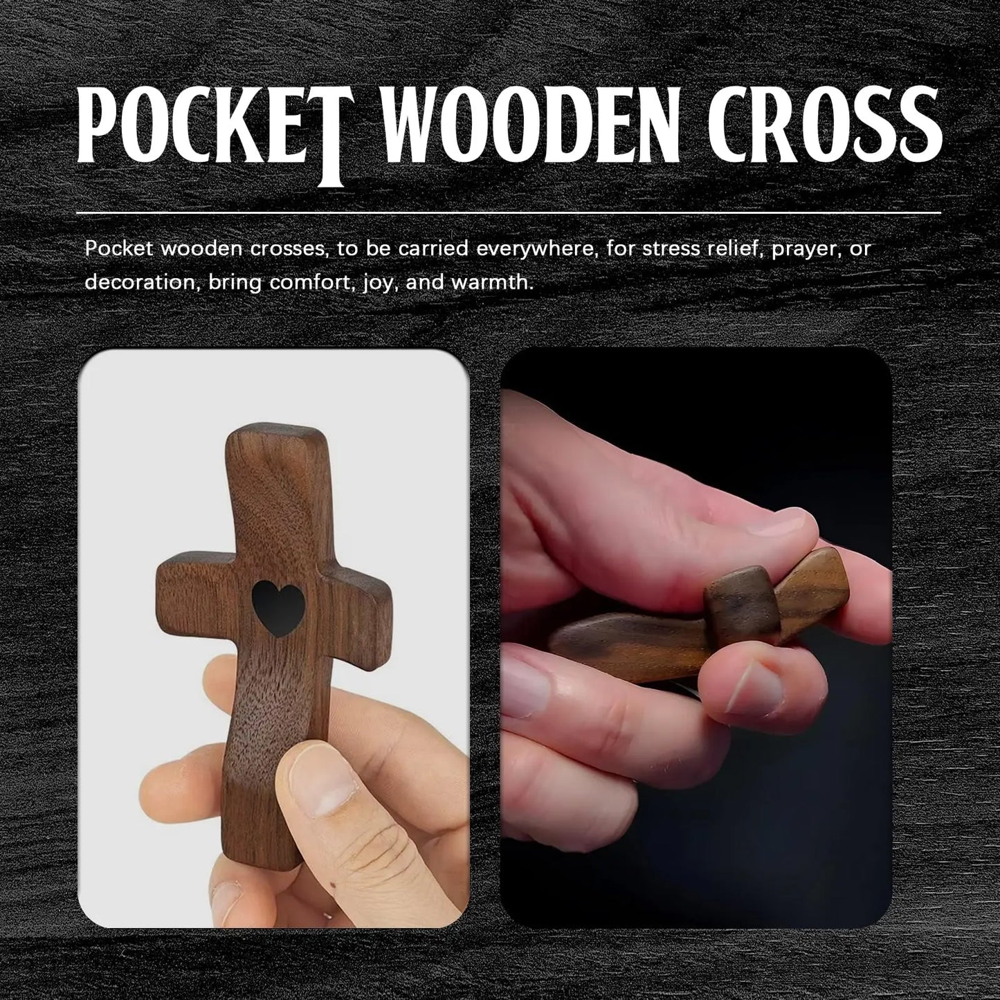 Wooden Pocket Prayer Cross — Set of 6
