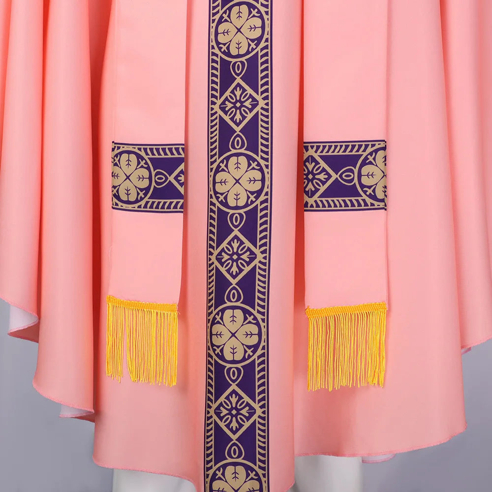 Adult Unisex Clergy Chasuble Vestment Set – Premium Liturgical Priest Gown with Stole and Cross Pendant