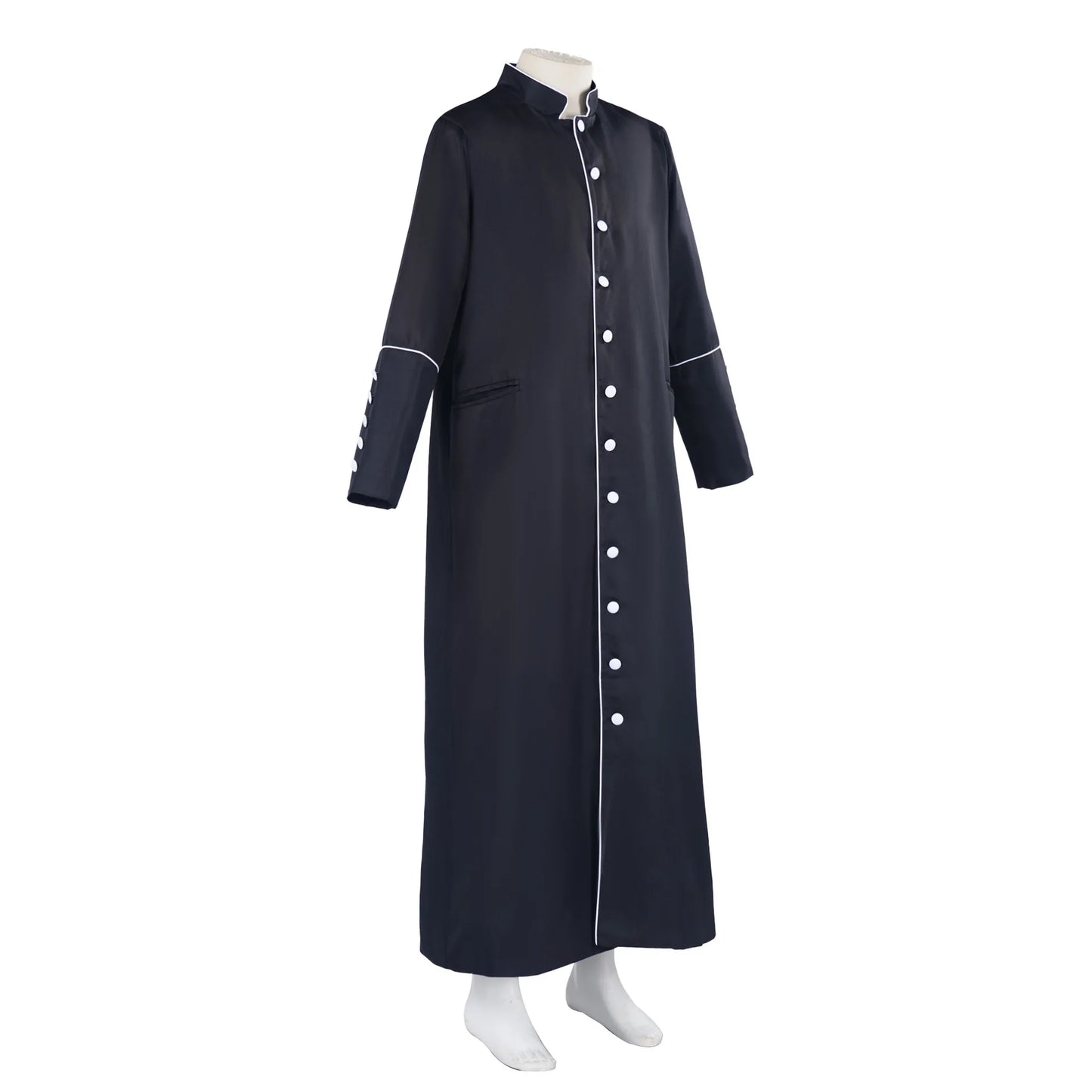 Adult Unisex Traditional Roman Catholic Clergy Cassock Robe – Single-Breasted Liturgical Vestment Gown