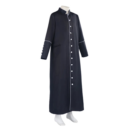 Adult Unisex Traditional Roman Catholic Clergy Cassock Robe – Single-Breasted Liturgical Vestment Gown
